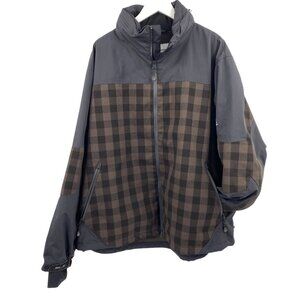 Woolrich weather proof buffalo plaid jacket size 2XL brown buffalo plaid wind br